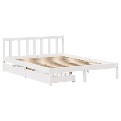 vidaXL Massivholzbett ohne Matratze Weiß 120x190 cm Kiefernholz