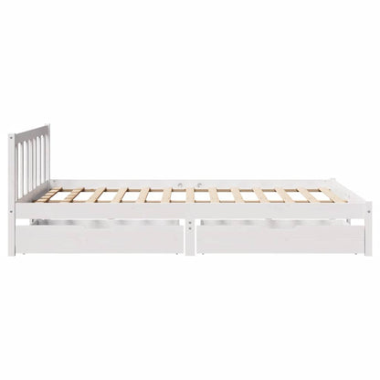 vidaXL Massivholzbett ohne Matratze Weiß 120x190 cm Kiefernholz