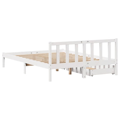 vidaXL Massivholzbett ohne Matratze Weiß 120x190 cm Kiefernholz