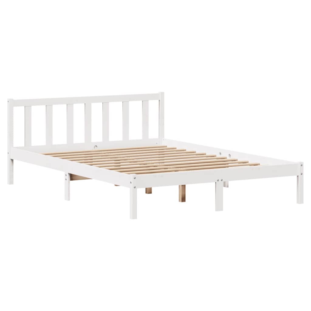 vidaXL Massivholzbett ohne Matratze Weiß 120x190 cm Kiefernholz