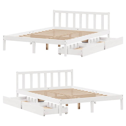 vidaXL Massivholzbett ohne Matratze Weiß 120x190 cm Kiefernholz
