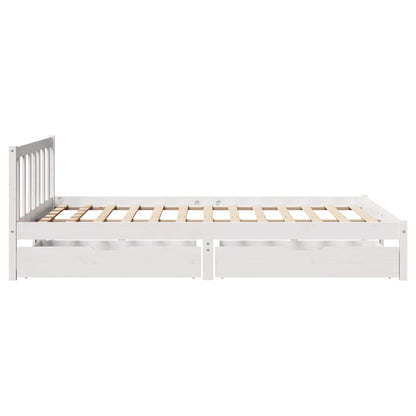 vidaXL Massivholzbett ohne Matratze Weiß 140x190 cm Kiefernholz