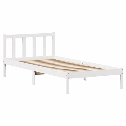 vidaXL Massivholzbett ohne Matratze Weiß 100x200 cm Kiefernholz