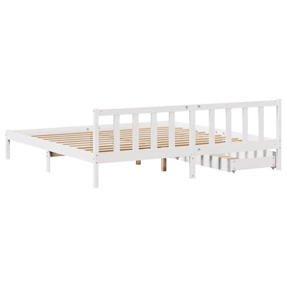 vidaXL Massivholzbett ohne Matratze Weiß 180x200 cm Kiefernholz
