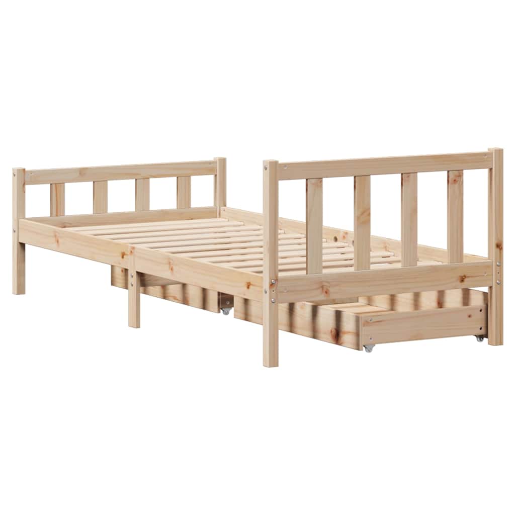 vidaXL Massivholzbett ohne Matratze 100x200 cm Kiefernholz