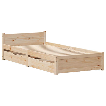 vidaXL Massivholzbett ohne Matratze 100x200 cm Kiefernholz