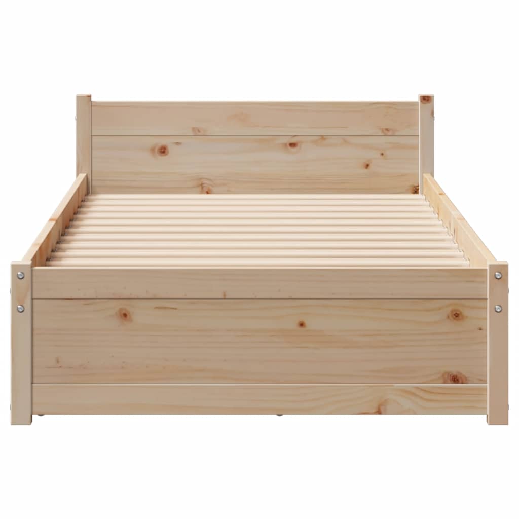 vidaXL Massivholzbett ohne Matratze 100x200 cm Kiefernholz