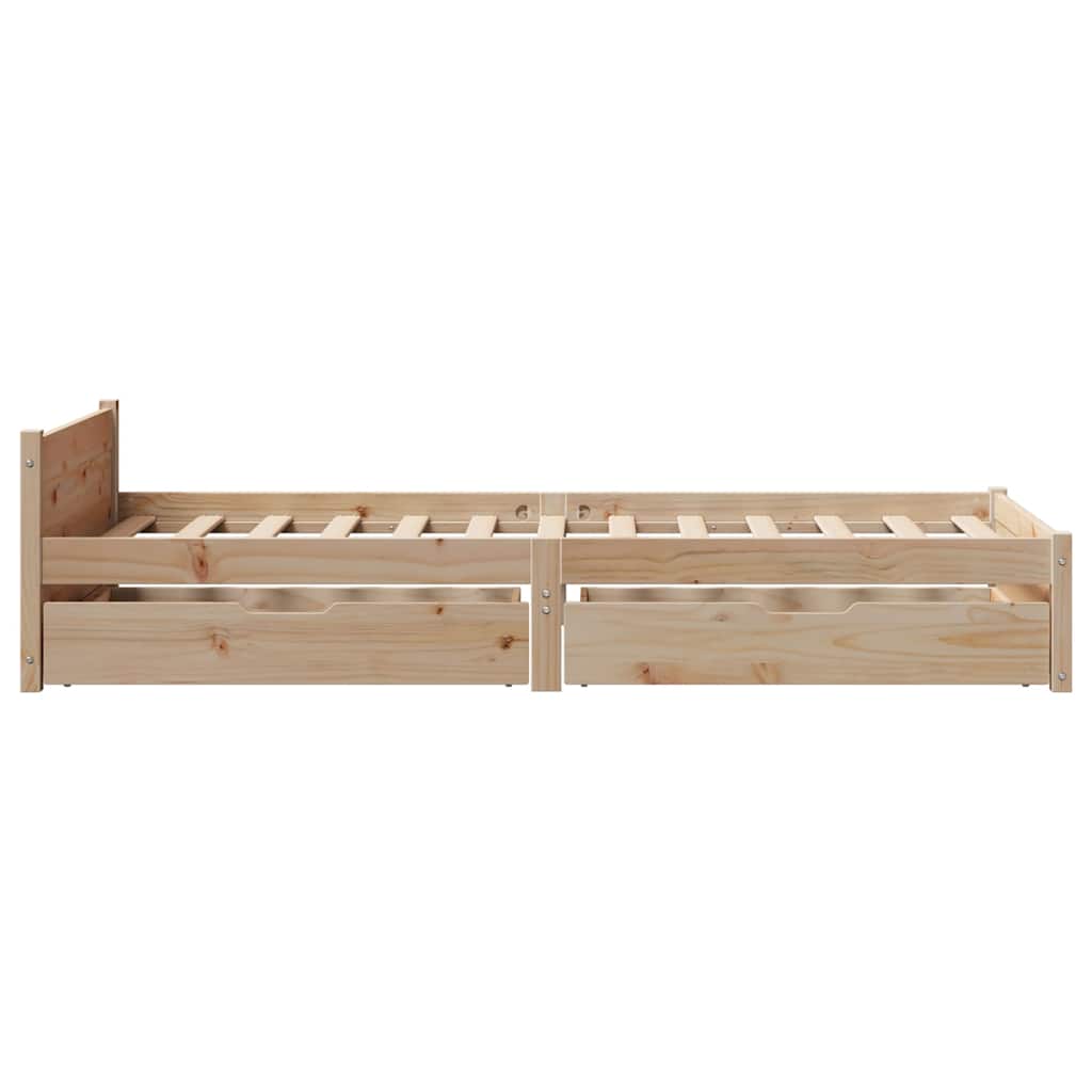 vidaXL Massivholzbett ohne Matratze 100x200 cm Kiefernholz