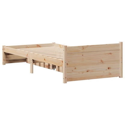 vidaXL Massivholzbett ohne Matratze 100x200 cm Kiefernholz