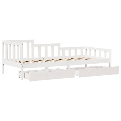 vidaXL Tagesbett mit Schubladen Weiß 90x190 cm Kiefernholz