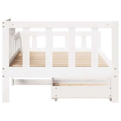 vidaXL Tagesbett mit Schubladen Weiß 90x190 cm Kiefernholz