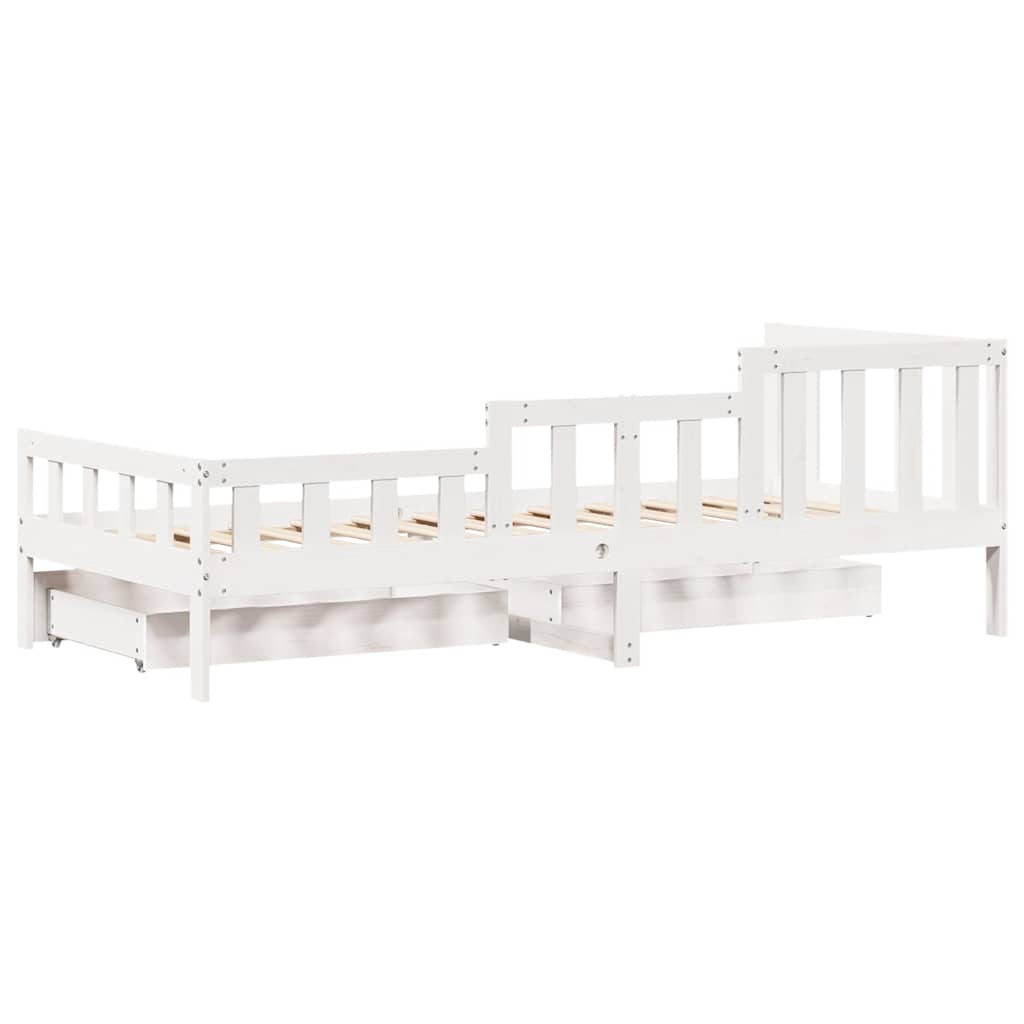 vidaXL Tagesbett mit Schubladen Weiß 90x190 cm Kiefernholz