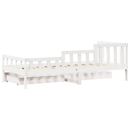 vidaXL Tagesbett mit Schubladen Weiß 90x190 cm Kiefernholz