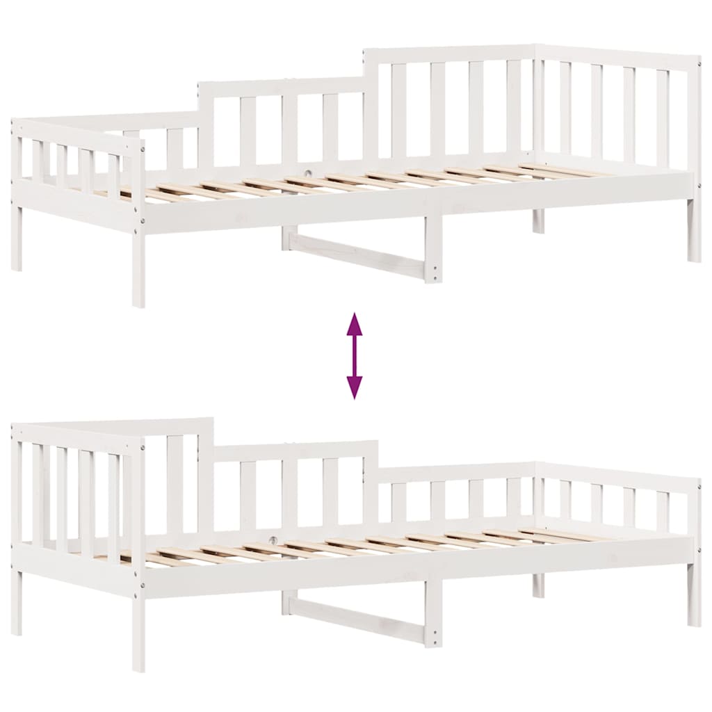 vidaXL Tagesbett mit Schubladen Weiß 90x190 cm Kiefernholz