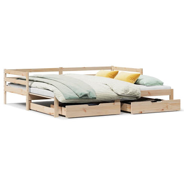vidaXL Tagesbett Ausziehbar mit Schubladen ohne Matratze 90x200 cm