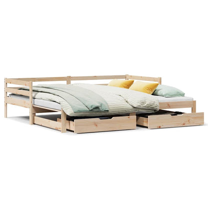 vidaXL Tagesbett Ausziehbar mit Schubladen ohne Matratze 90x200 cm