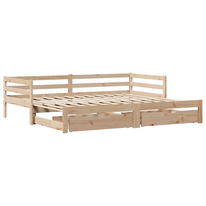 vidaXL Tagesbett Ausziehbar mit Schubladen ohne Matratze 90x200 cm