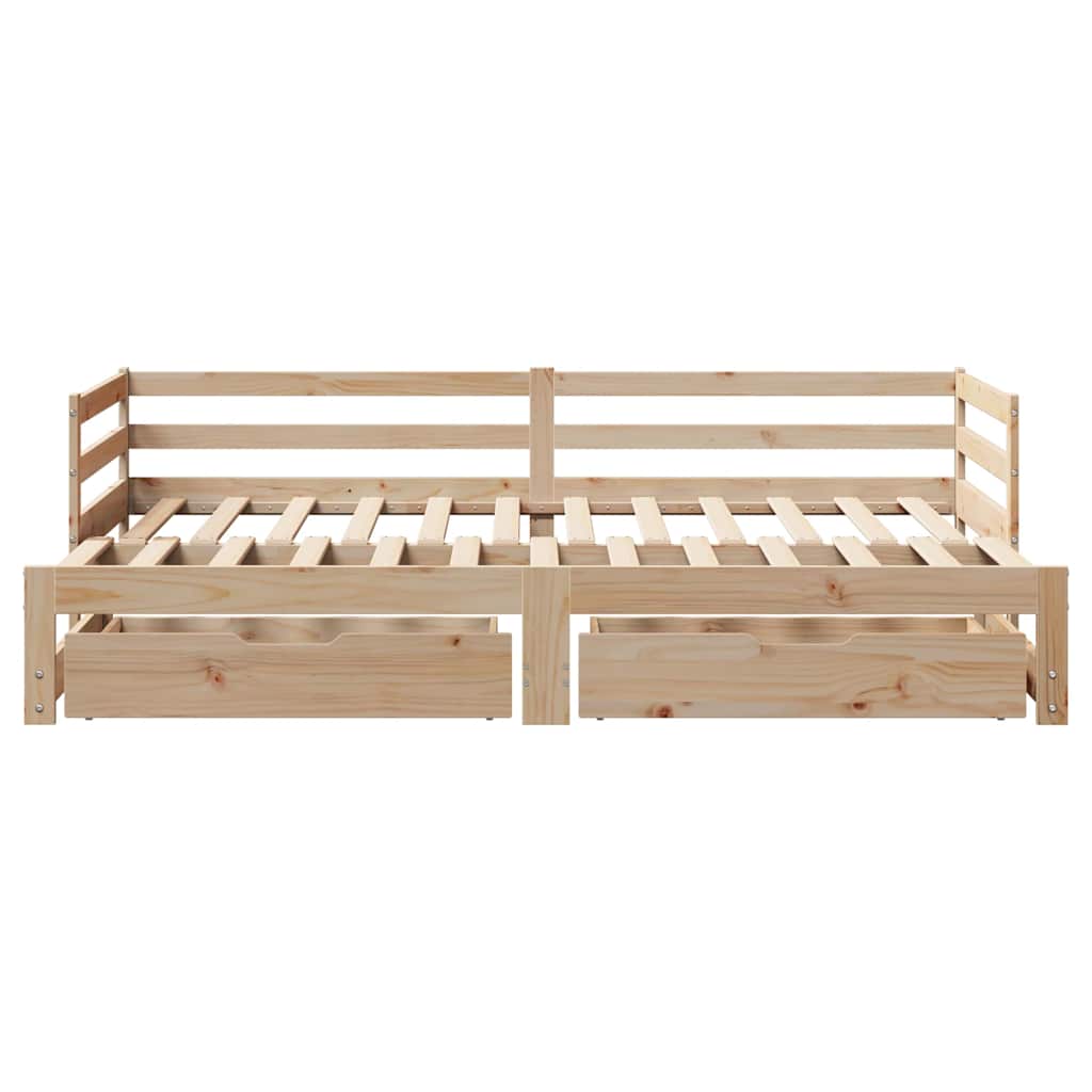 vidaXL Tagesbett Ausziehbar mit Schubladen ohne Matratze 90x200 cm