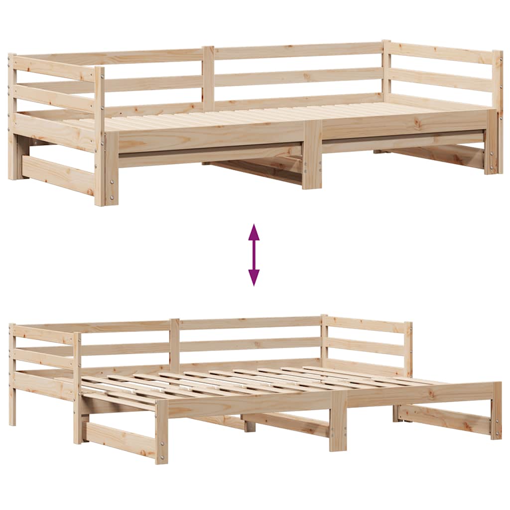vidaXL Tagesbett Ausziehbar mit Schubladen ohne Matratze 90x200 cm
