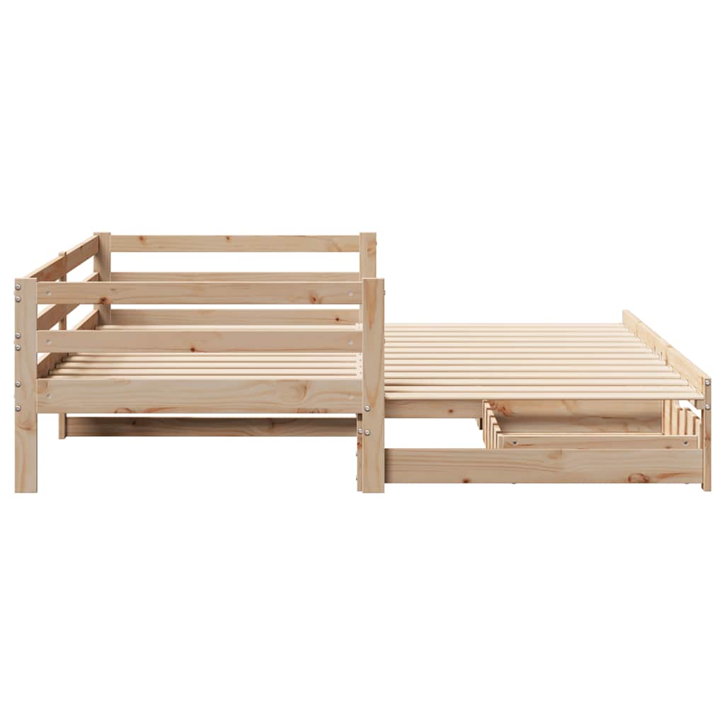 vidaXL Tagesbett Ausziehbar mit Schubladen ohne Matratze 90x200 cm