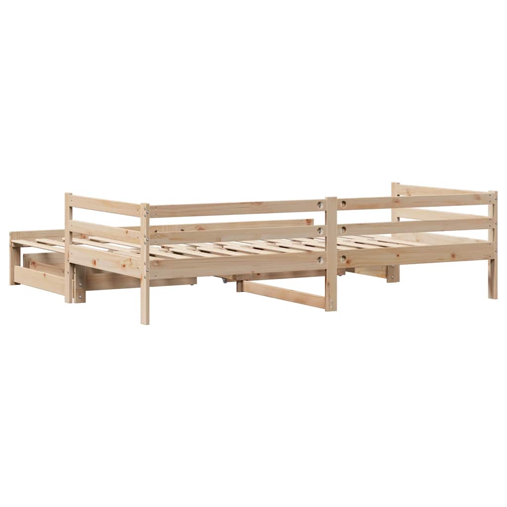 vidaXL Tagesbett Ausziehbar mit Schubladen ohne Matratze 90x200 cm