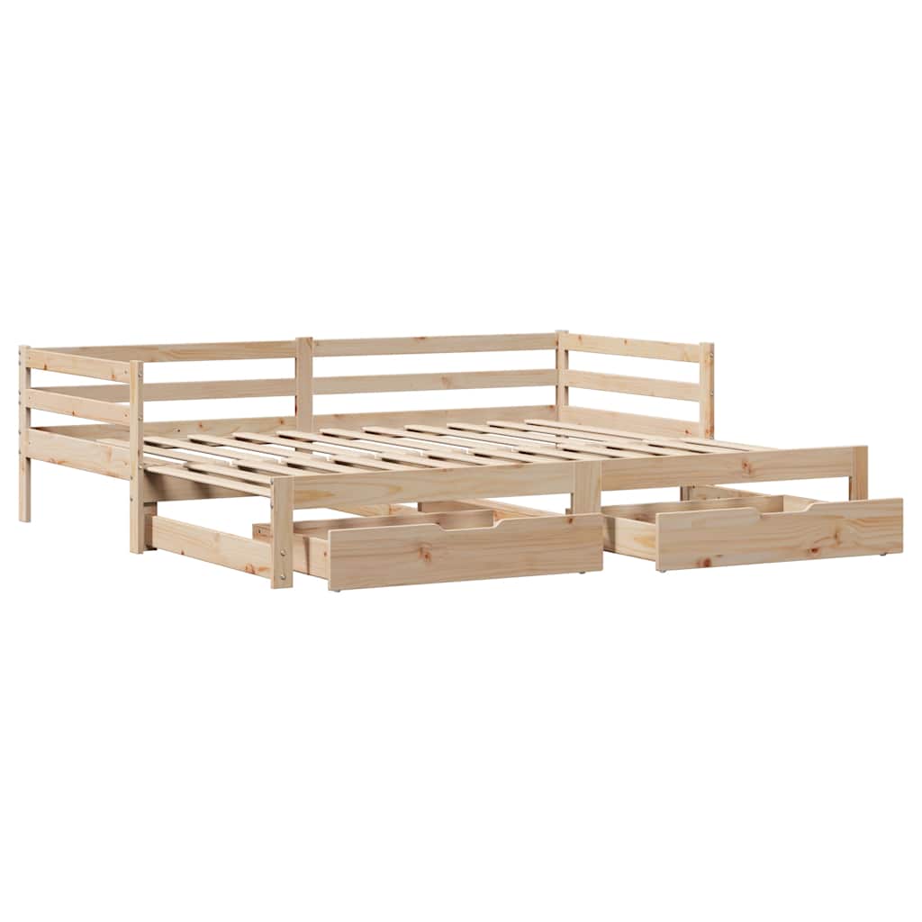 vidaXL Tagesbett Ausziehbar mit Schubladen ohne Matratze 90x200 cm