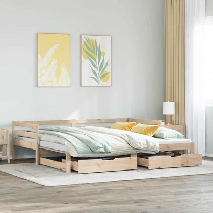 vidaXL Tagesbett Ausziehbar mit Schubladen ohne Matratze 90x200 cm