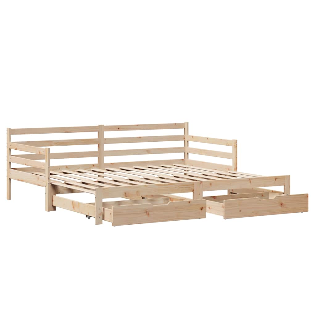 vidaXL Lit de repos extensible avec tiroirs sans matelas 80x200 cm
