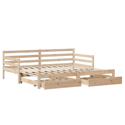 vidaXL Lit de repos extensible avec tiroirs sans matelas 80x200 cm