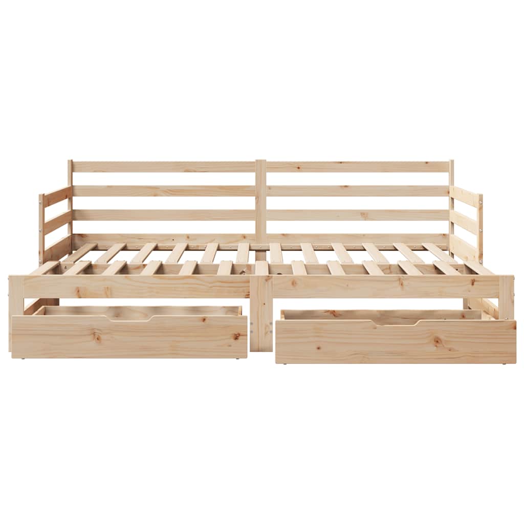 vidaXL Lit de repos extensible avec tiroirs sans matelas 80x200 cm