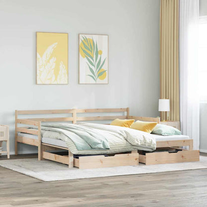 vidaXL Lit de repos extensible avec tiroirs sans matelas 80x200 cm
