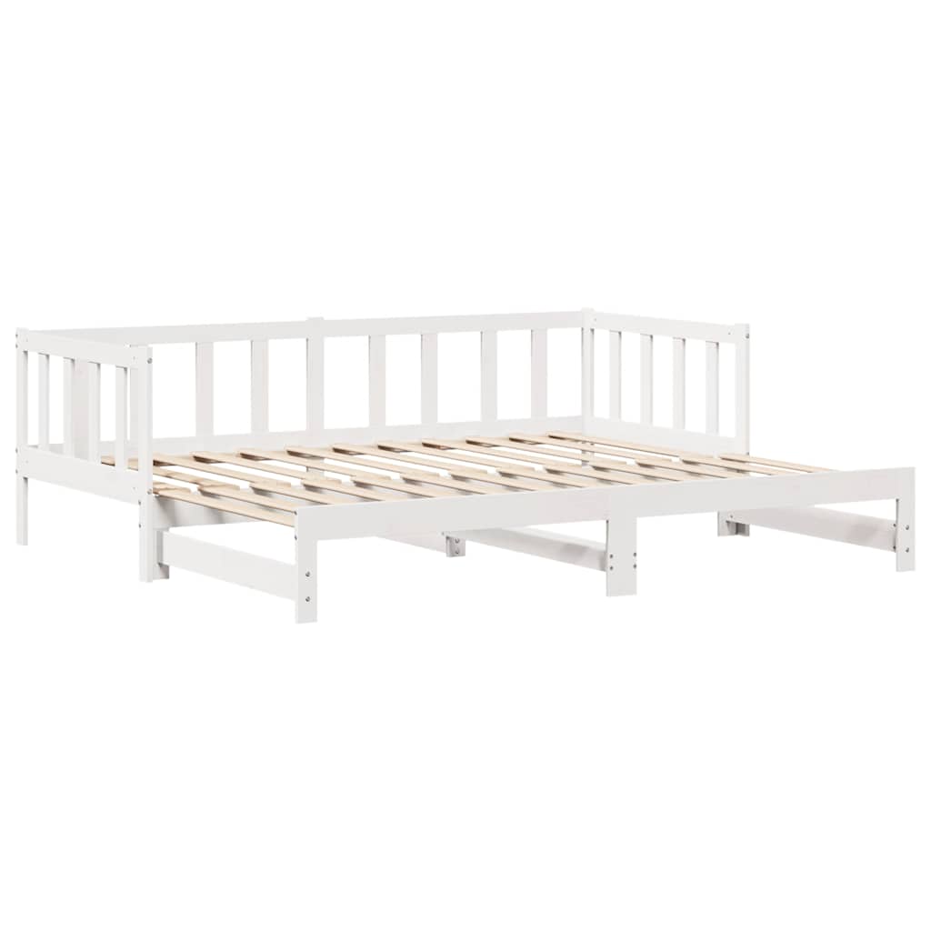 vidaXL Lit de jour extensible avec tiroirs sans matelas Blanc 90x200cm