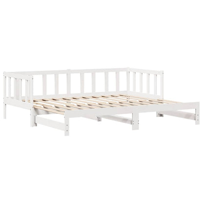 vidaXL Lit de jour extensible avec tiroirs sans matelas Blanc 90x200cm