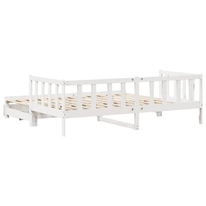 vidaXL Lit de jour extensible avec tiroirs sans matelas Blanc 90x200cm