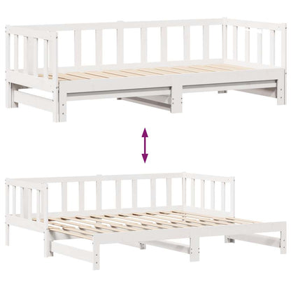 vidaXL Lit de jour extensible avec tiroirs sans matelas Blanc 90x200cm