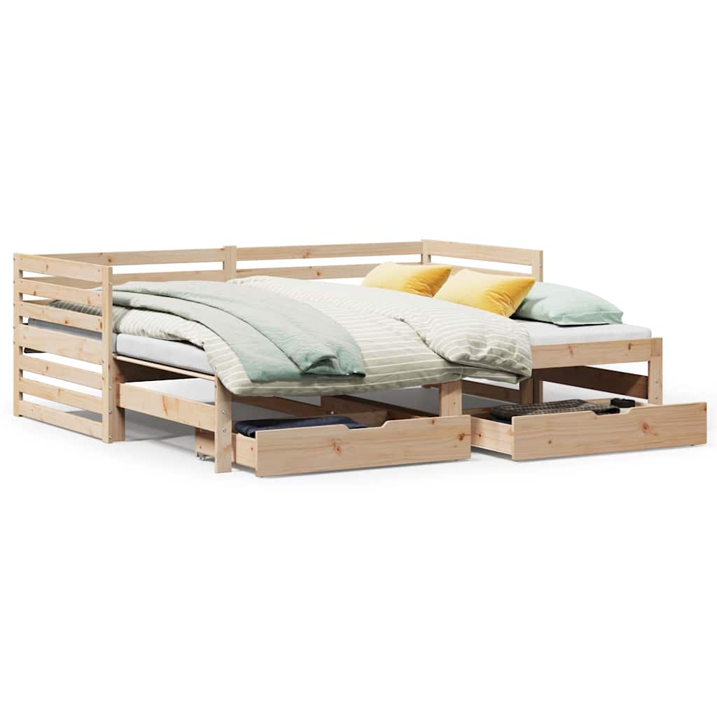 vidaXL Lit de repos avec tiroirs 90x200 cm Bois de pin massif
