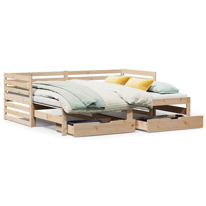 vidaXL Lit de repos avec tiroirs 90x200 cm Bois de pin massif