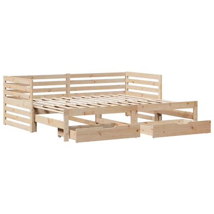 vidaXL Lit de repos avec tiroirs 90x200 cm Bois de pin massif