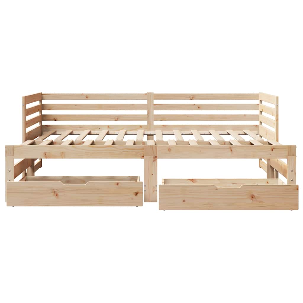 vidaXL Lit de repos avec tiroirs 90x200 cm Bois de pin massif