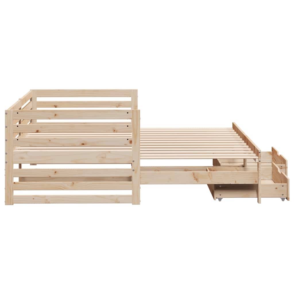vidaXL Lit de repos avec tiroirs 90x200 cm Bois de pin massif