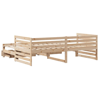 vidaXL Lit de repos avec tiroirs 90x200 cm Bois de pin massif