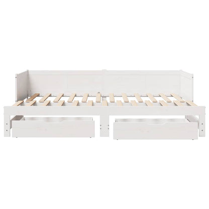 vidaXL Lit de jour extensible avec tiroirs sans matelas Blanc 90x190cm