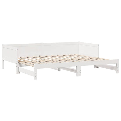 vidaXL Lit de jour extensible avec tiroirs sans matelas Blanc 90x190cm