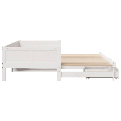 vidaXL Lit de jour extensible avec tiroirs sans matelas Blanc 90x190cm