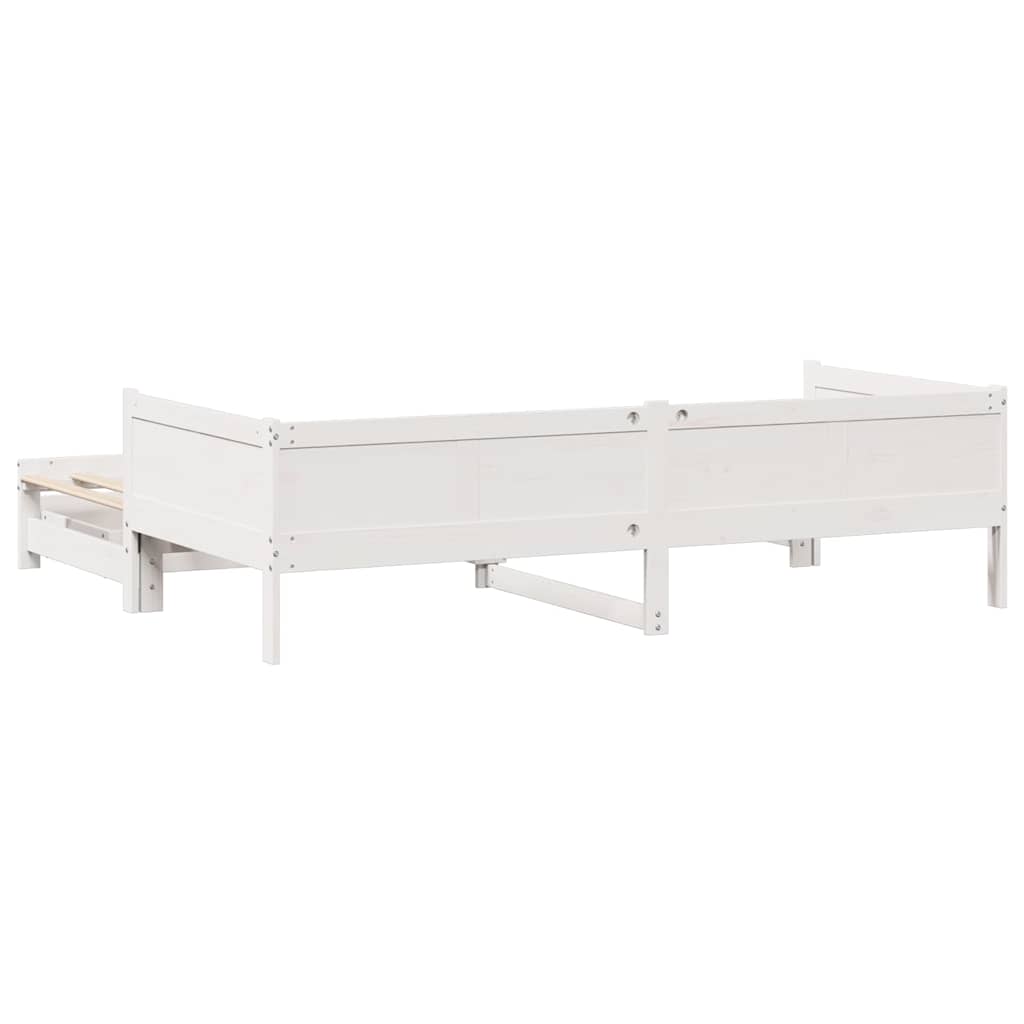vidaXL Lit de jour extensible avec tiroirs sans matelas Blanc 90x190cm