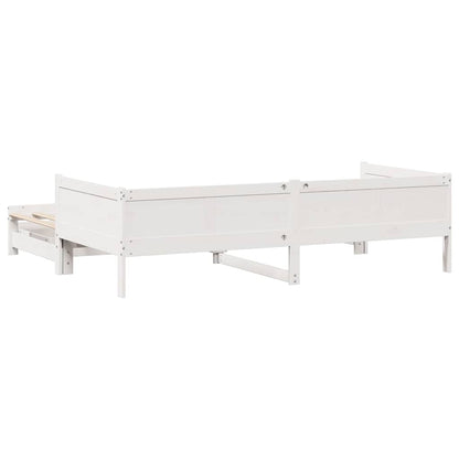 vidaXL Lit de jour extensible avec tiroirs sans matelas Blanc 90x190cm
