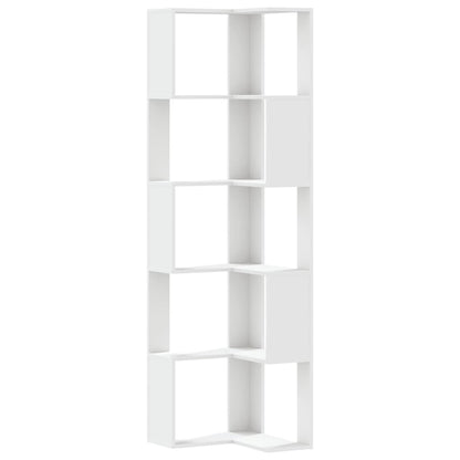 vidaXL Eck-Bücherregal 5 Böden Weiß 50x50x179 cm Holzwerkstoff