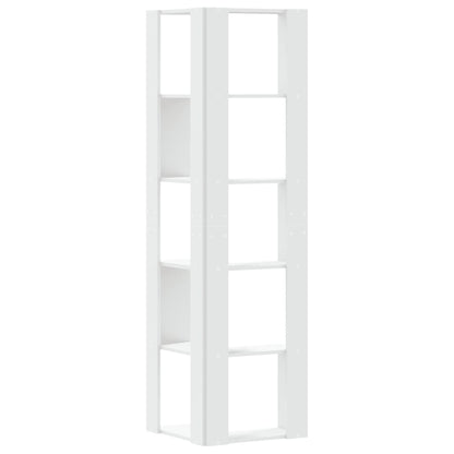 vidaXL Eck-Bücherregal 5 Böden Weiß 50x50x179 cm Holzwerkstoff