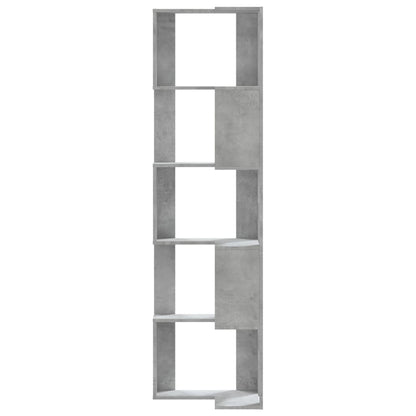 vidaXL Eck-Bücherregal 5 Böden Betongrau 50x50x179 cm Holzwerkstoff