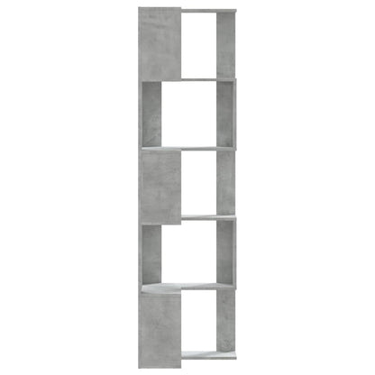 vidaXL Eck-Bücherregal 5 Böden Betongrau 50x50x179 cm Holzwerkstoff